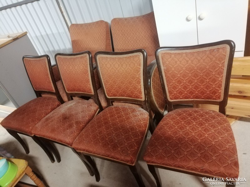 Antik kárpitos szék 4 db, fotelekkel