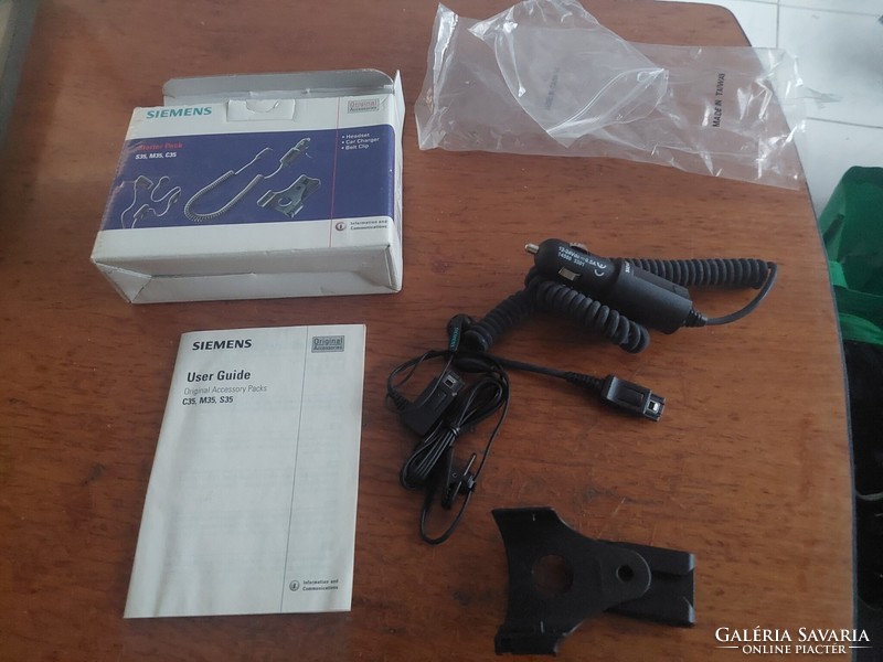 Retro siemens car holder, charger, earphones, with box, paper (s35, m35, c35)
