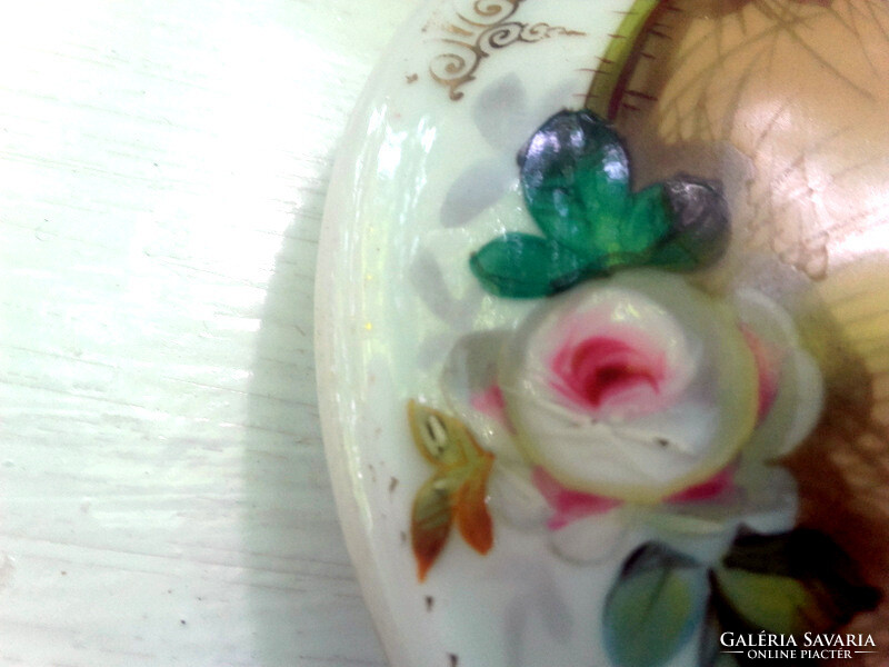 Bieder rose bonbonier sugar bowl - hand painted - gilded - art&decoration