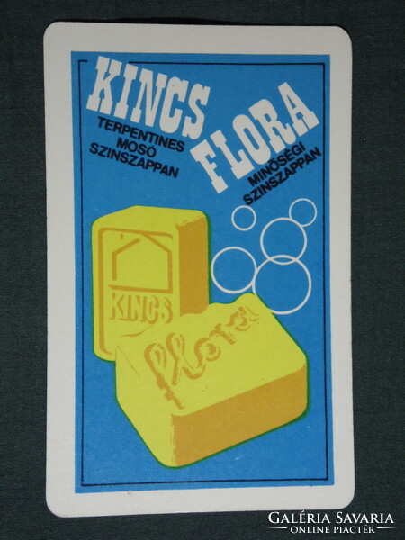 Card calendar, vegetable oil detergent industry company, Kincs Flora laundry soap, graphic artist, 1970, (5)