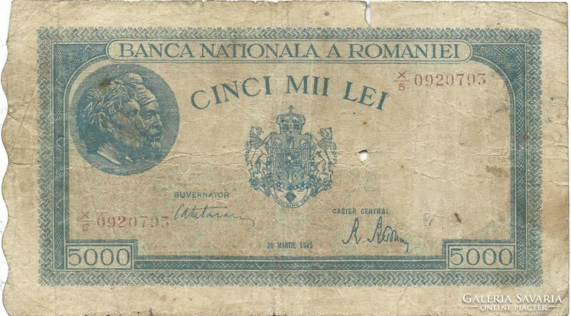 5000 Lei 1945 Romania 2.