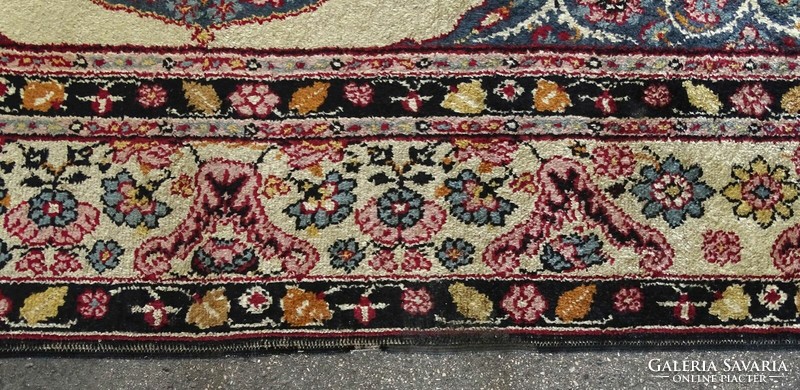 1L026 antique circa 1920 hand-knotted black large oriental patterned Persian rug 177x352 cm