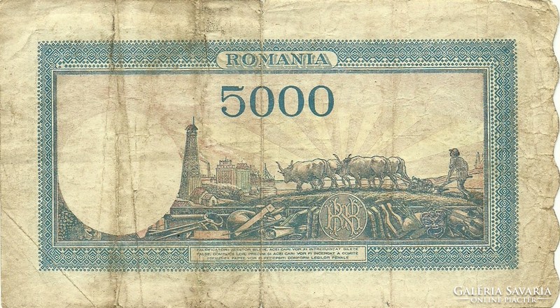 5000 Lei 1945 Romania 3.