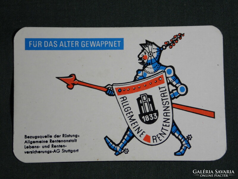 Card calendar, Germany, arms dealer, shop, graphic artist, armored soldier, 1971, (5)
