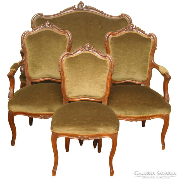 Bécsi Barokk ülőgarnitúra, kanapé, szék