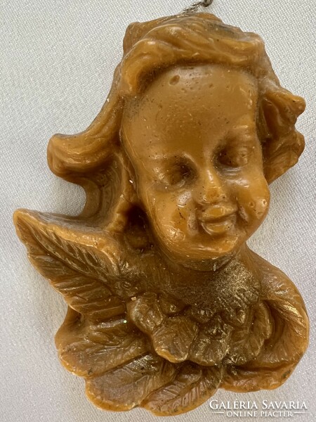 Two antique wax angels Christmas tree ornaments