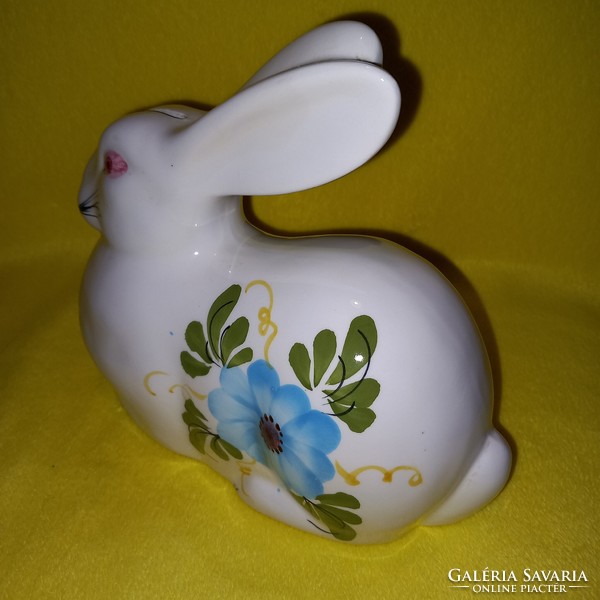 Bunny bush, numbered, Italian ceramic figure. Easter decoration.