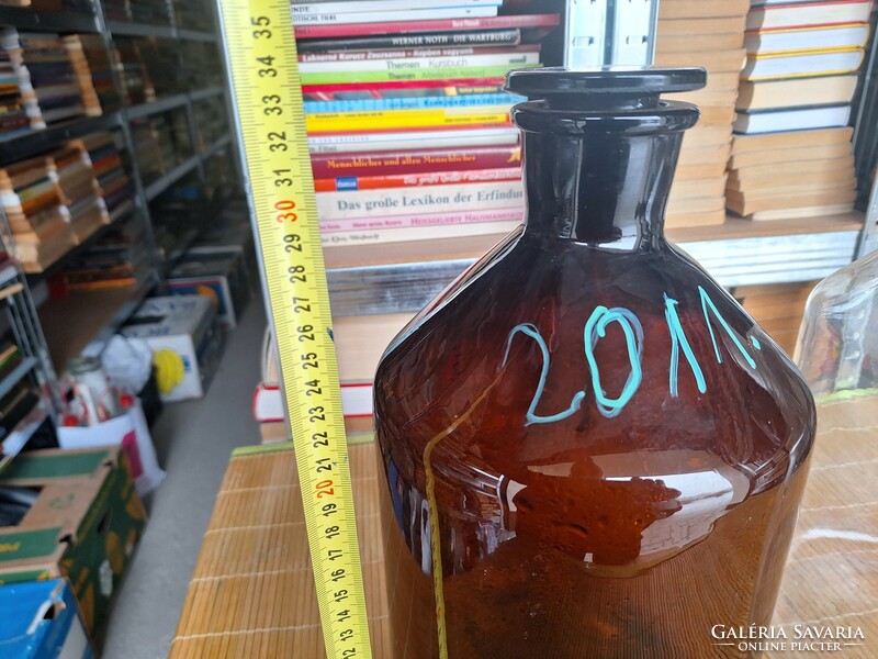 Large, 33 cm high, decorative brown and transparent apothecary bottles in one. HUF 8,500