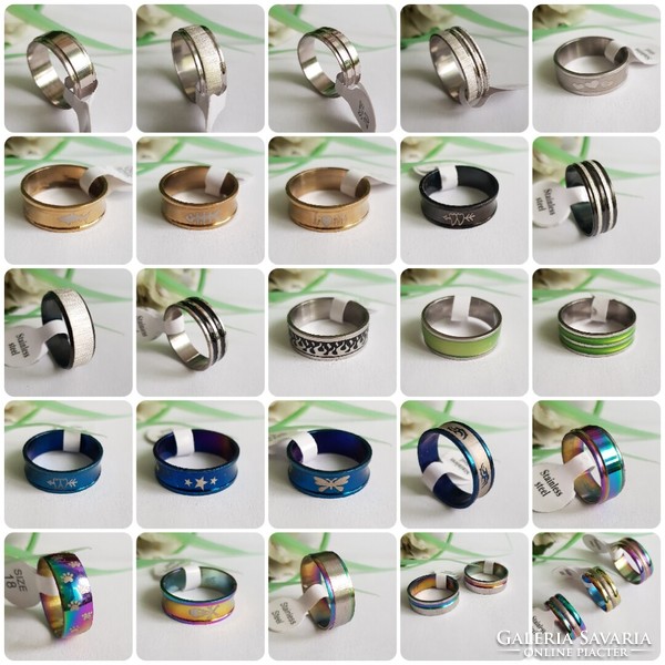 ÚJ, szivárvány színű, ezüst csíkos gyűrű – USA 8 és 10 méretek
