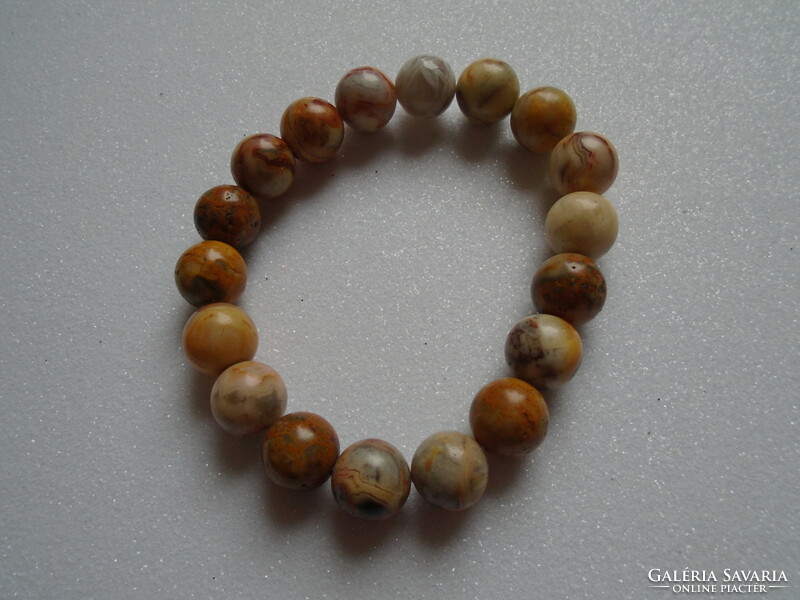 New jasper bracelet in beige-brown shade.