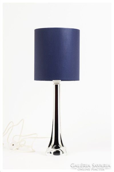Vintage svéd fújt üveg asztali lámpa az 50-es évek elejéből | Paul Kedelv | Flygsfors Glasverk