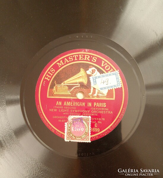 His master voice gramophone record, an american in paris, gershwin