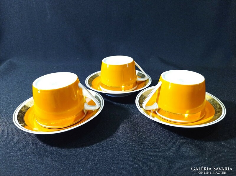 Hölóháza porcelain orange mocha/coffee cup sets