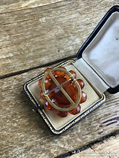 Antique amber brooch