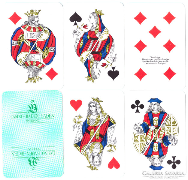 37. Francia kártya Genovai kártyakép 52 lap ASS Stuttgart Casino Baden-Baden Bontatlan csomagolásban