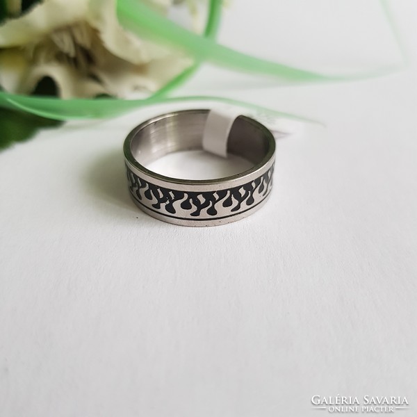 New silver ring with flame pattern - usa 10 / eu 62 / ø20mm