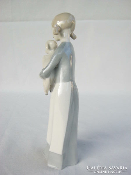 Német Lippelsdorf porcelán lány báránnyal 20 cm