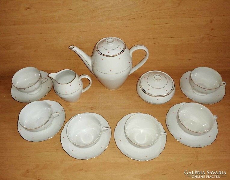 Czech porcelain polka dot tea coffee set (fp)
