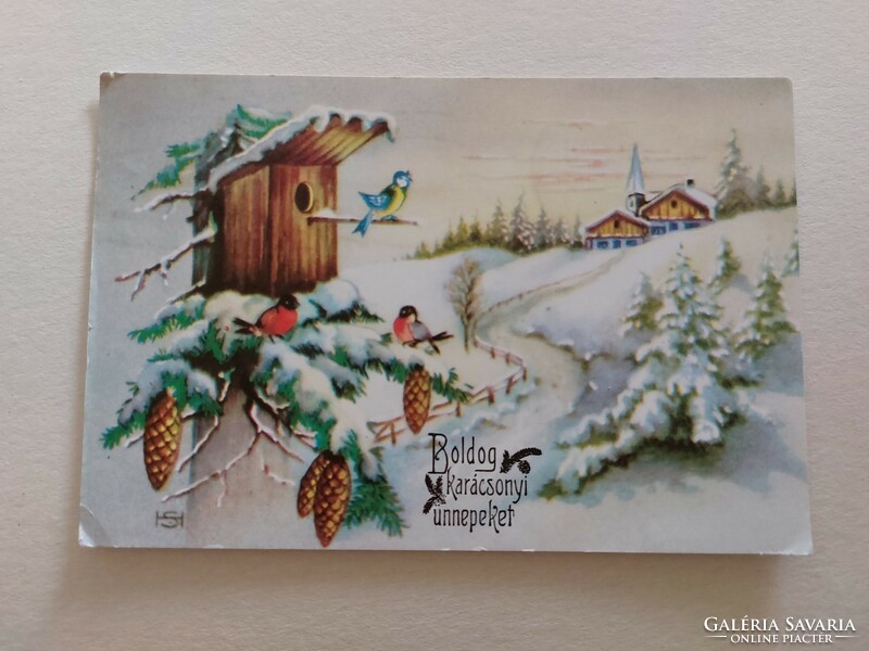 Retro karácsonyi képeslap