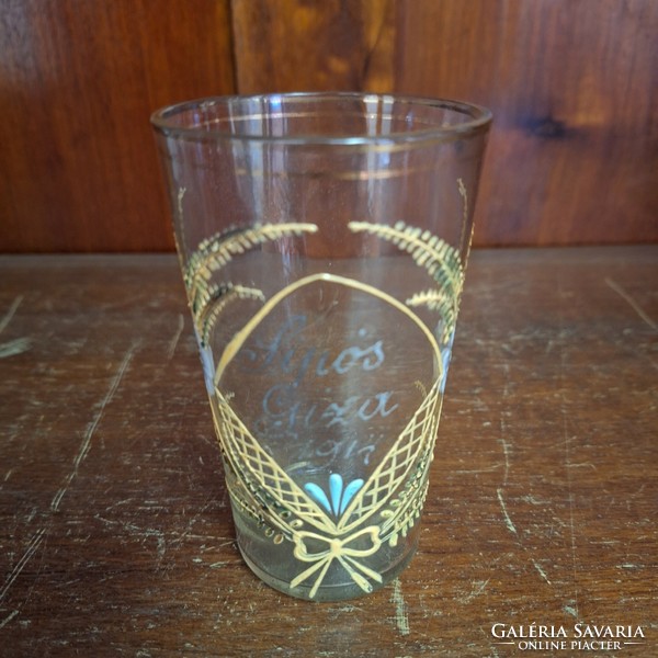 Antique art nouveau glass cup