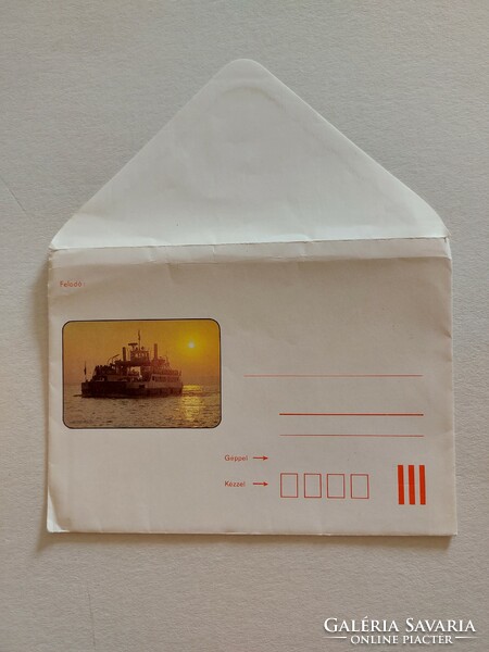 Letterhead and envelope with retro balaton motif