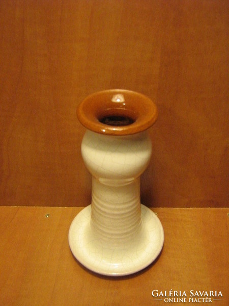 Signed Hungarian ceramic candle holder
