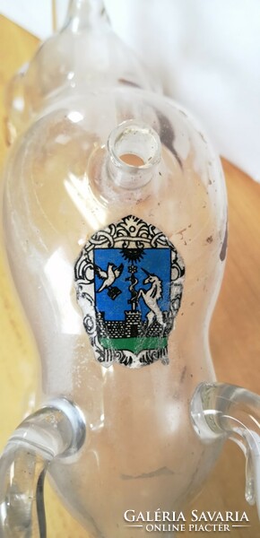 Antique Huta Eger bull blood bull shape, wine bottle, very rare limited edition piece