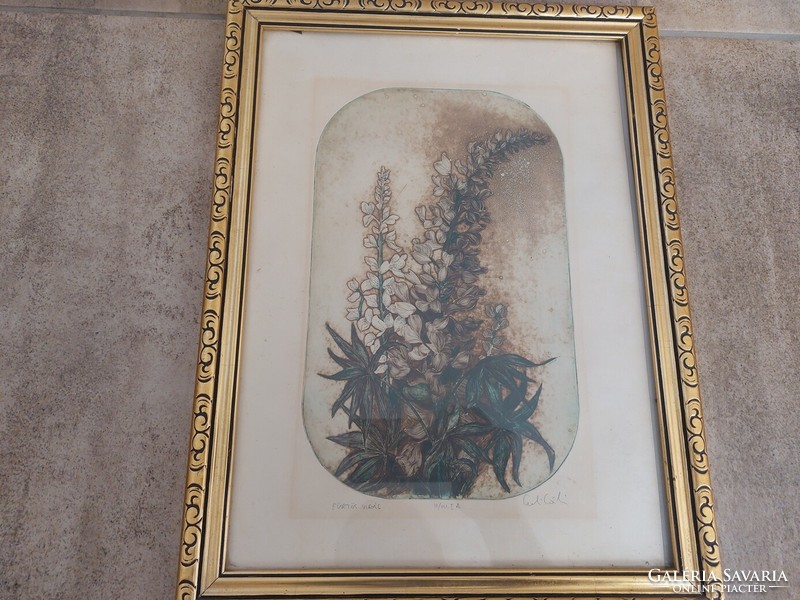 (K) marked lithograph (?) 32X43 cm with frame