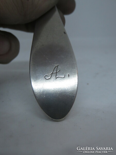 13 Latos antique silver spoon, stone nail