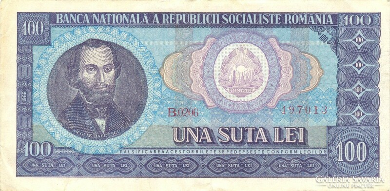 100 lei 1966 Románia
