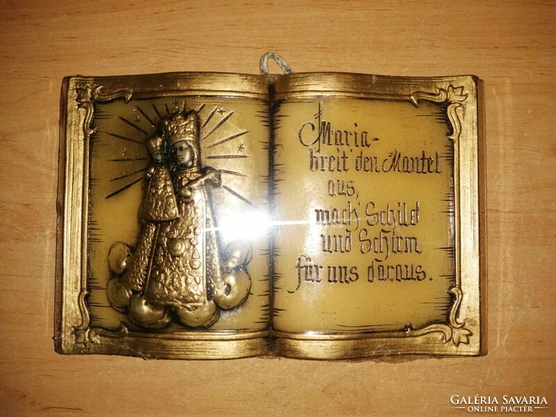 Csodaszép német gótbetűs imakönyv viaszból öntve domborműves imádságos lapokkal (b)