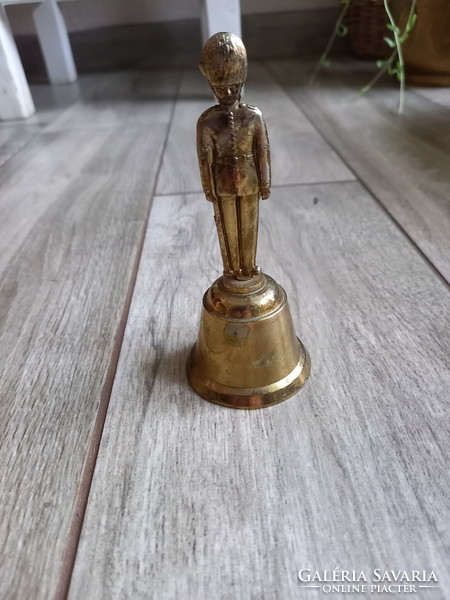 Old metal bell with British palace guard handle (11.7x5 cm)
