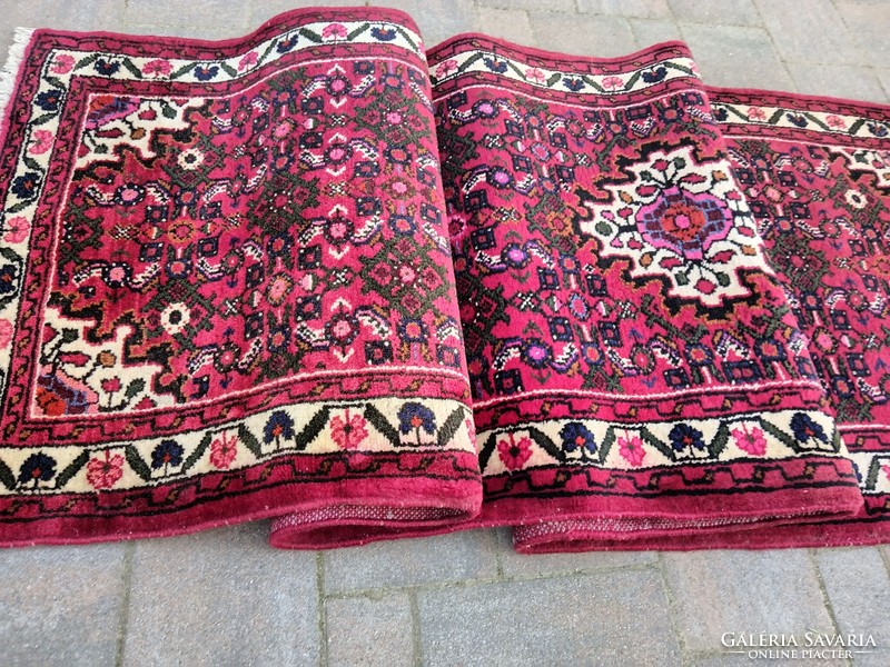 Iranian Hamadan hand-knotted running mat. Negotiable.