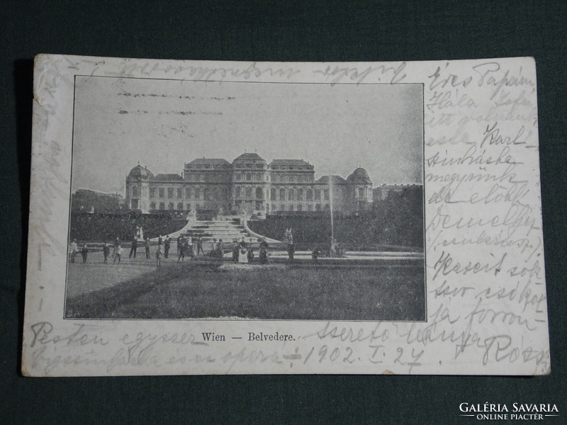 Postcard, Austria, Vienna, Vienna Belvedere, castle, palace, museum