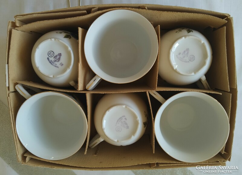 Haas & czjzek schlaggenwald porcelain cups (6 pcs.)