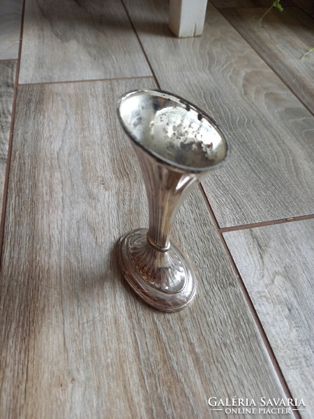 Szépséges régi ezüstözött váza (11,5x6,7x4,5 cm)