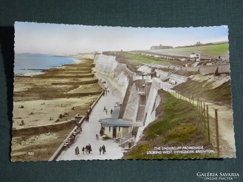Postcard, England, the undercliff promenade looking west, ovingdean, brighton