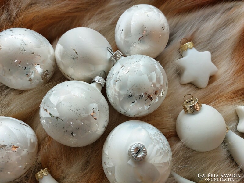 Modern glass Christmas tree decoration white sphere icicle star glass decoration 18 pcs