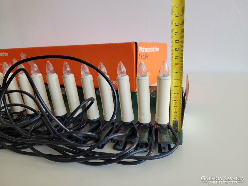 Retro Osram karácsonyi égősor fényfűzér régi karácsonyfa izzósor nagy gyertya alakú égőkkel