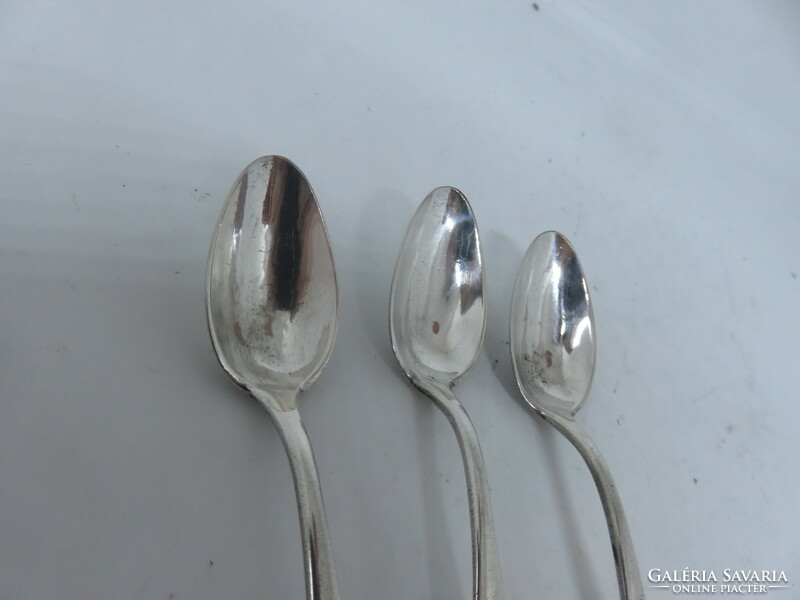 3 antique silver Komárom mocha spoons 1838