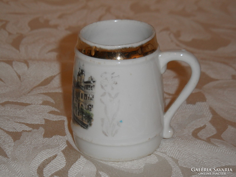 Karlsbad porcelain souvenir cup, mug, pitcher