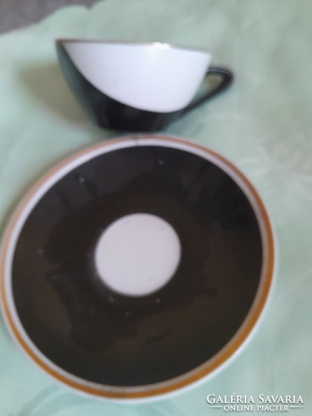 Fekete fehér  Hollóházi kávés csésze