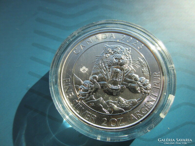Tigris Kanada 2023 2 uncia ezüst érme 0.999ag 2x 31.1g