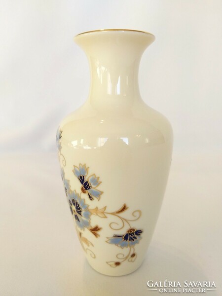 Hand-painted cornflower vase by Zsolnay. Flawless! (No.: 24/207.)