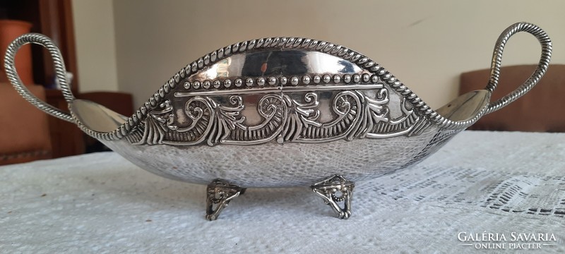 Antique silver plated serving bowl