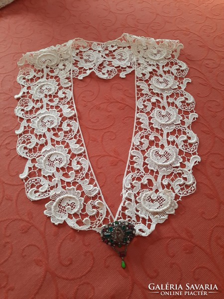 Antique lace collar is fabulous