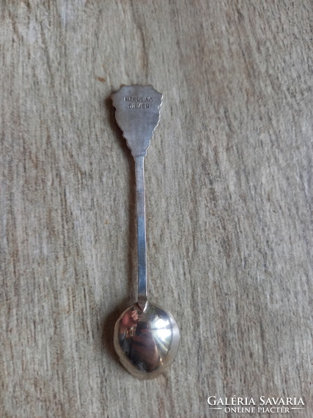 Pompás régi ezüst kávéskanál V. (9,5x2 cm, 6 gramm)