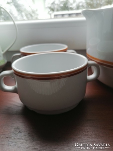 Alföldi orange-brown striped soup cups