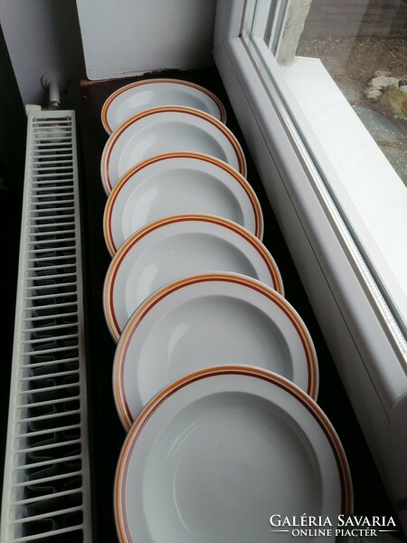 Alföldi retro, brown orange striped plates