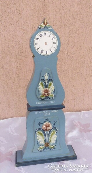 Unique painted floral mantel clock case from 1988. Without structure